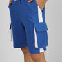 Contra Regular Fit Cargo Shorts (Royal Blue & White)