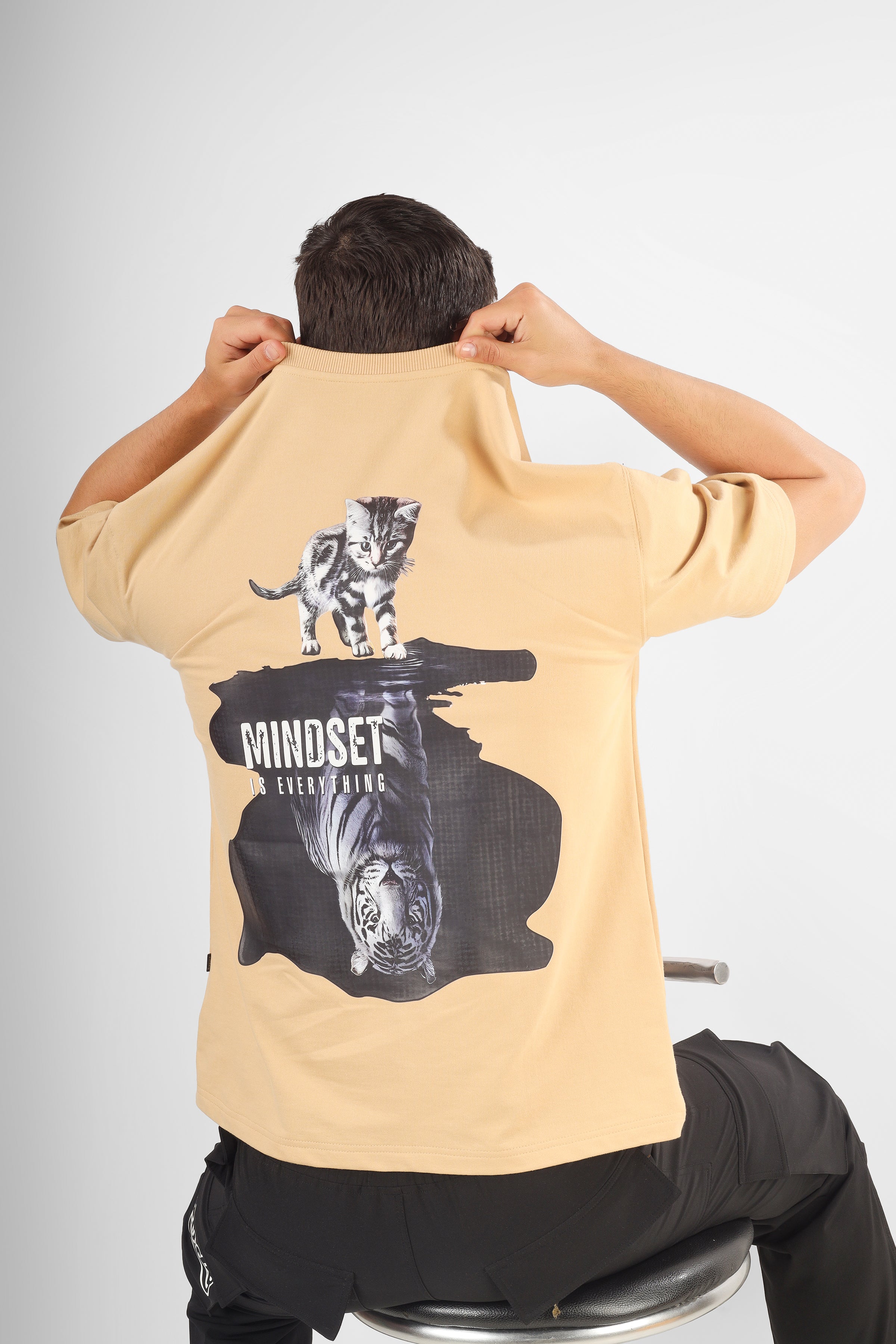 POSITIVE MINDSET OVER-SIZED T-SHIRT (NUDE)