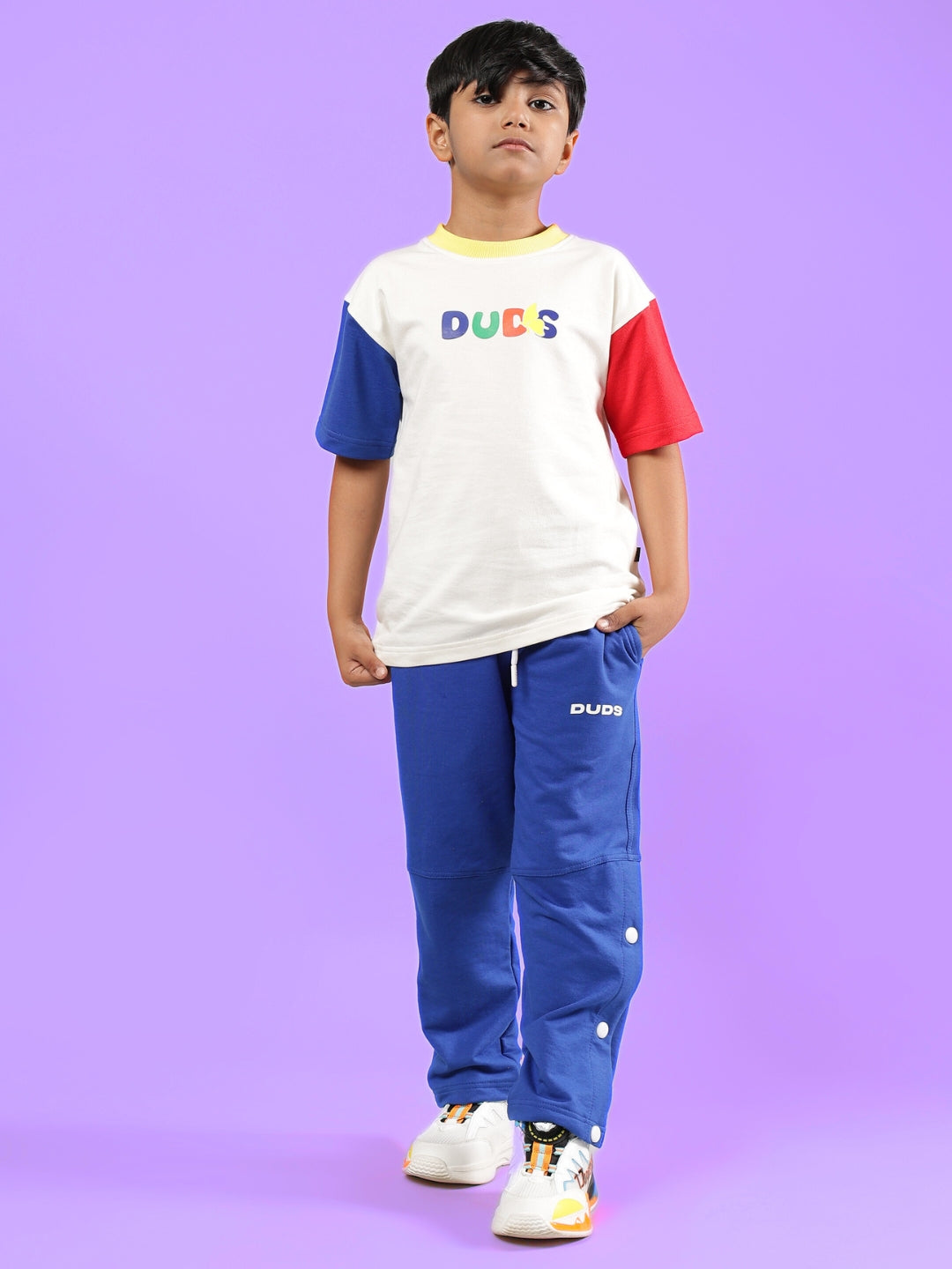 ADONIS CO-ORD FOR BOYS & GIRLS (OFF WHITE-R BLUE)