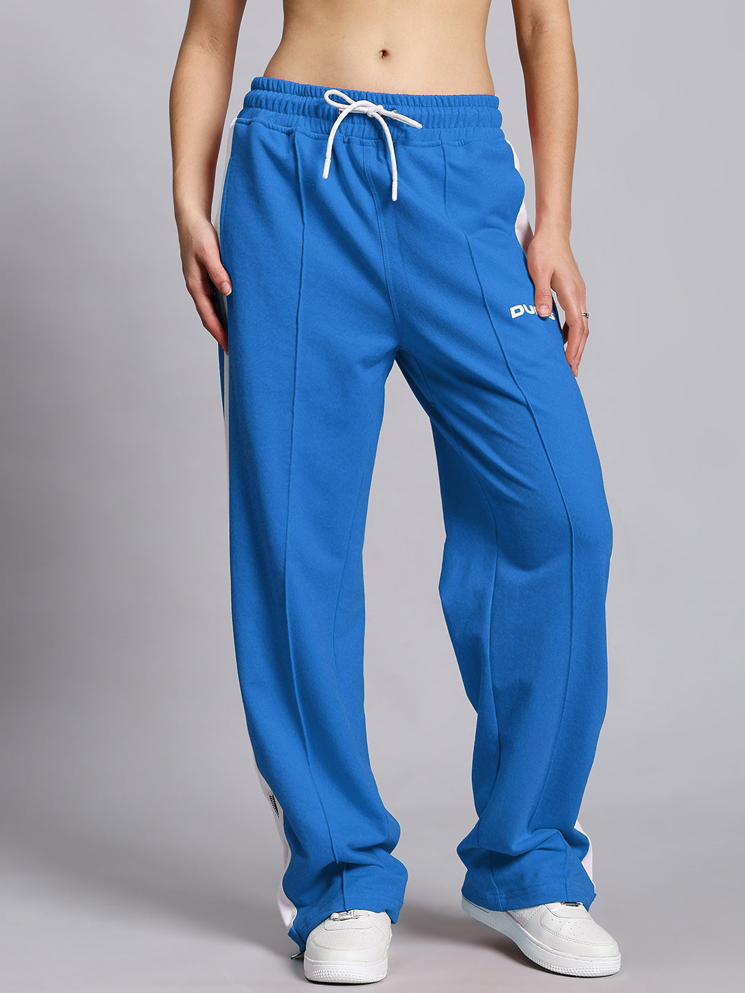 WOMEN'S WONDER SLIT ZIPPER JOGGERS (BLUE-WHITE)