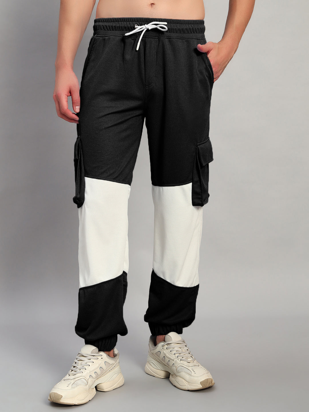 RADIANT RELAXED FIT JOGGERS (BLACK WHITE)