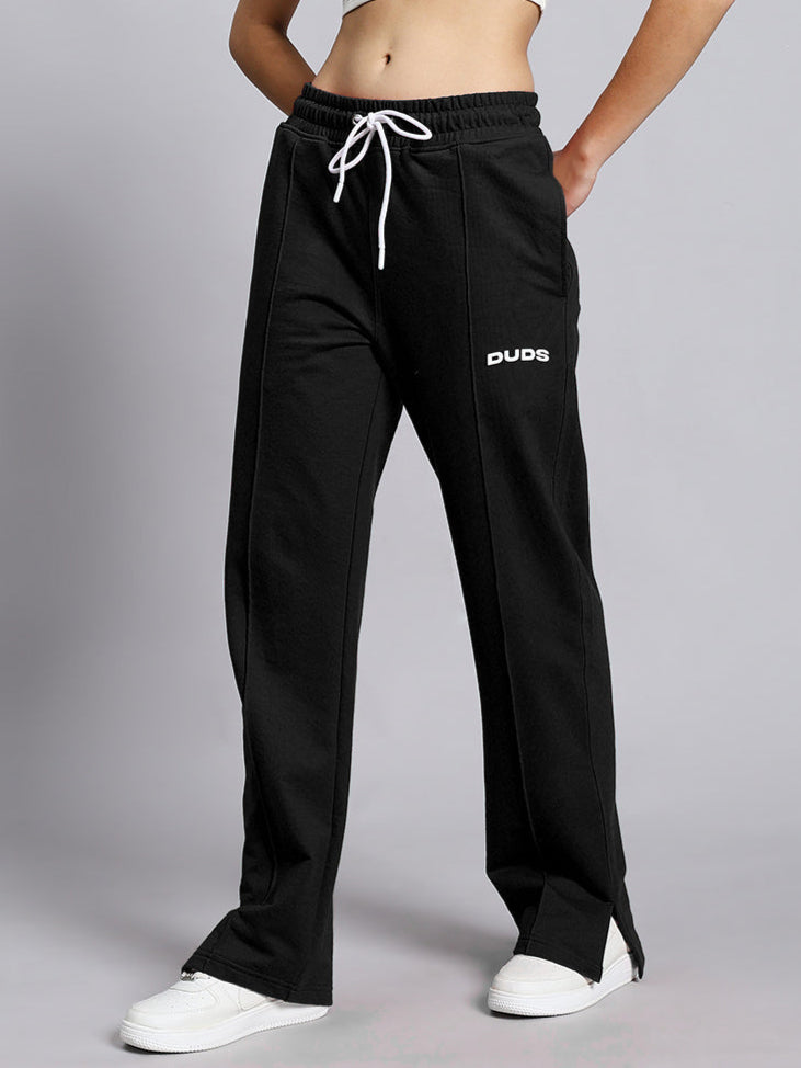 WOMEN'S ZION SIDE SLIT JOGGERS (BLACK)