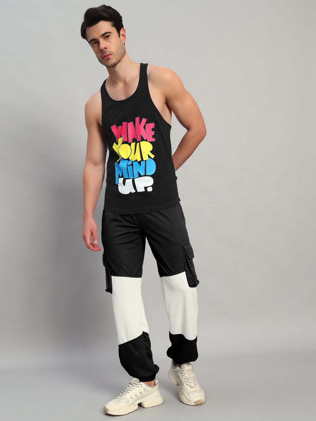 RADIANT RELAXED FIT JOGGERS (BLACK WHITE)