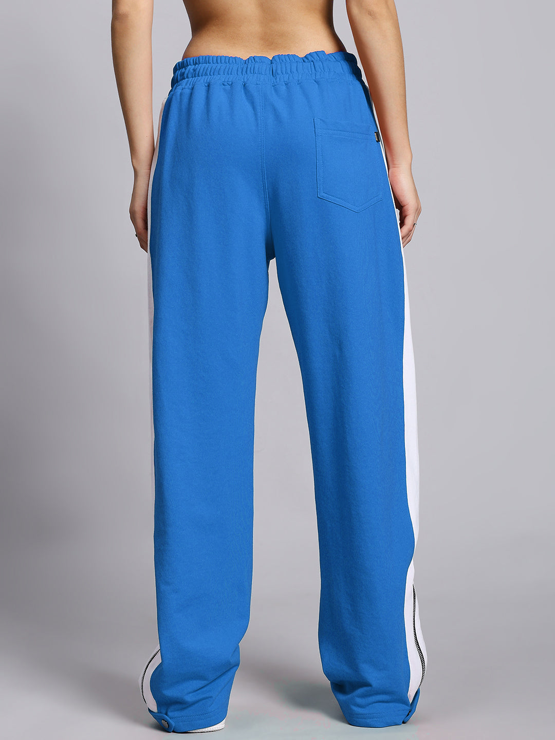 WOMEN'S WONDER SLIT ZIPPER JOGGERS (BLUE-WHITE)