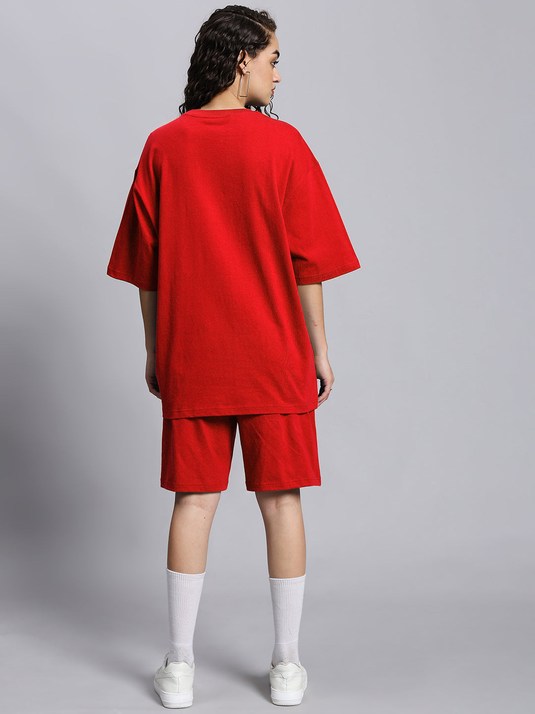 WOMEN'S OUTLOOK SUMMER CO-ORD SHORTS SET (RED)