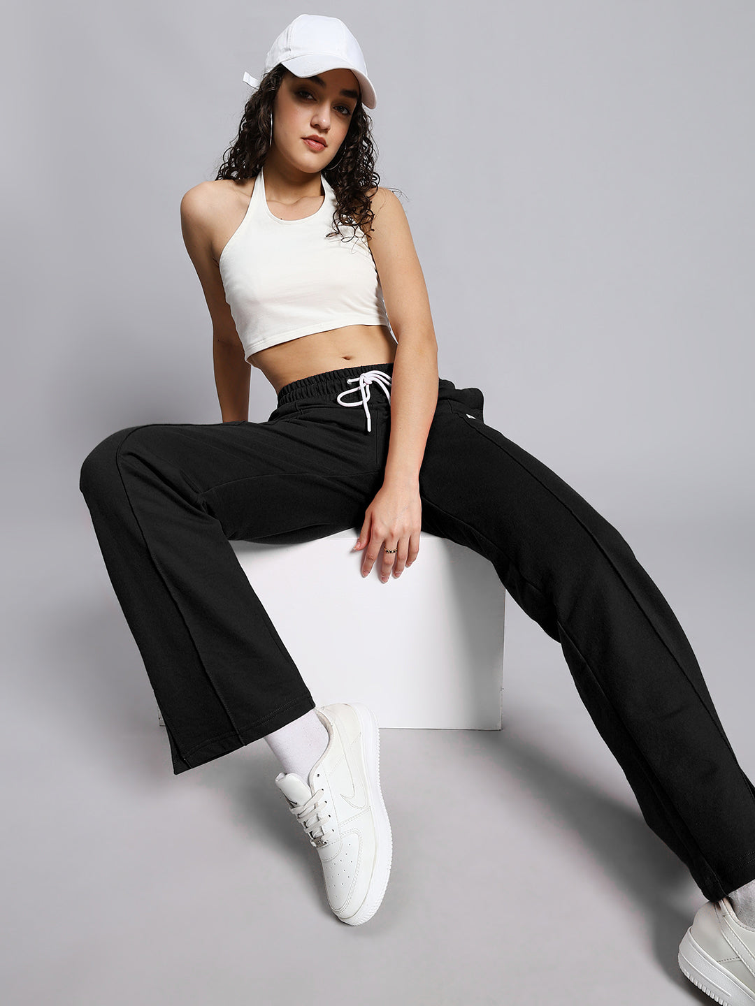 WOMEN'S ANISSA CO-ORD SET (BLACK-OFF WHITE)