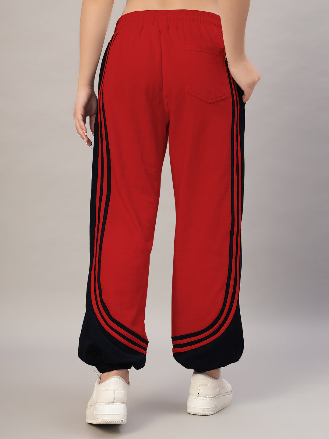 WOMEN'S FRENZY CURVE CONTRAST JOGGERS (RED BLACK)