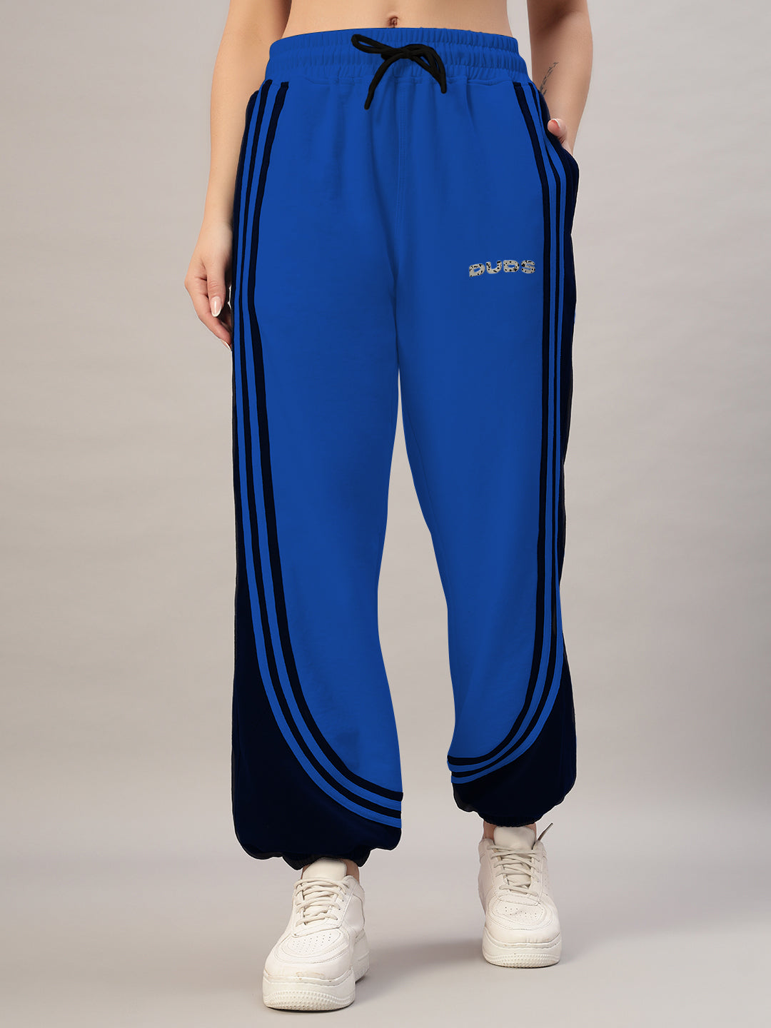 WOMEN'S FRENZY CURVE CONTRAST JOGGERS (BLUE BLACK)