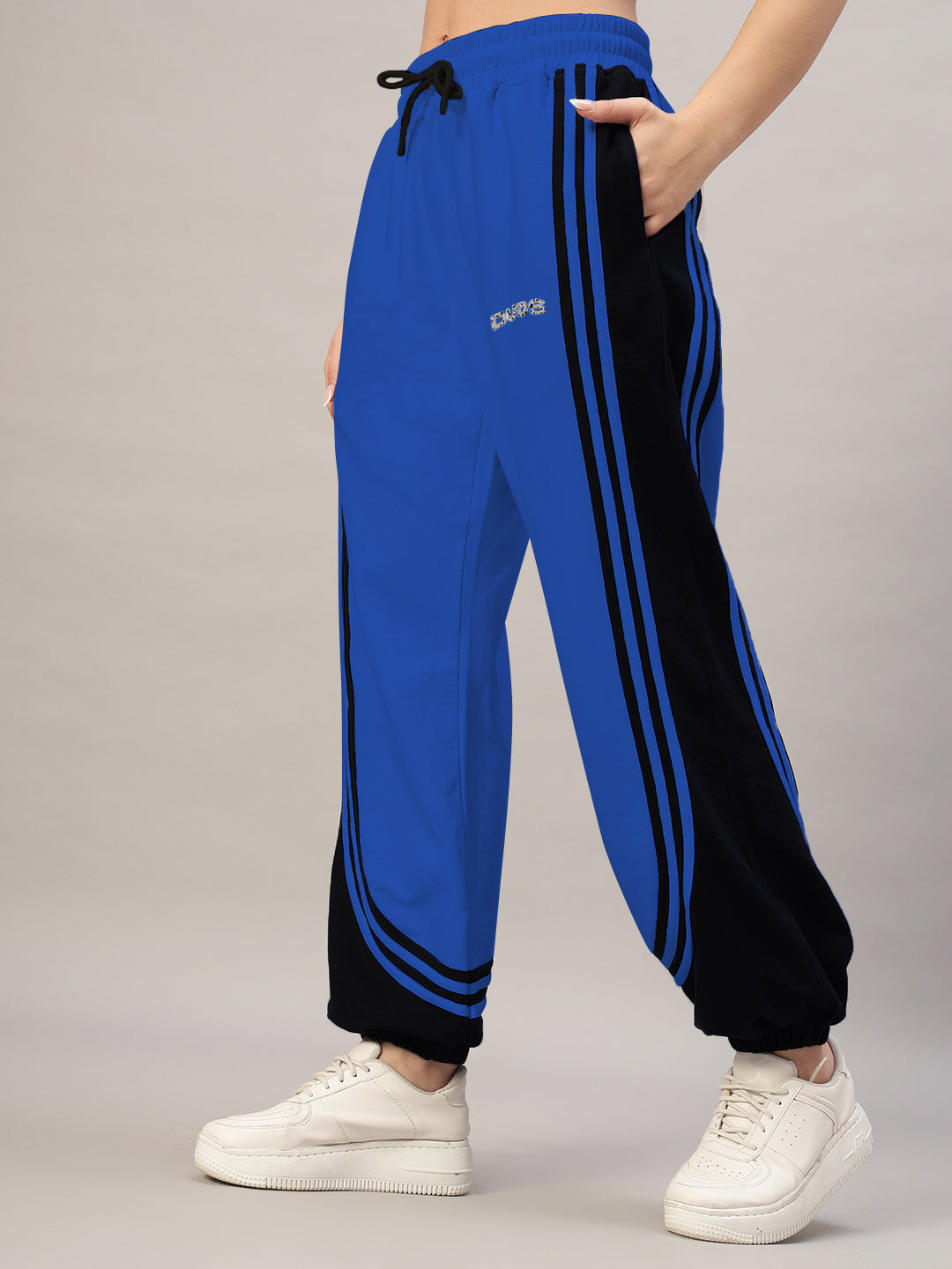 WOMEN'S FRENZY CURVE CONTRAST JOGGERS (BLUE BLACK)