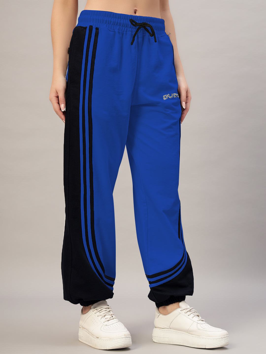 WOMEN'S FRENZY CURVE CONTRAST JOGGERS (BLUE BLACK)