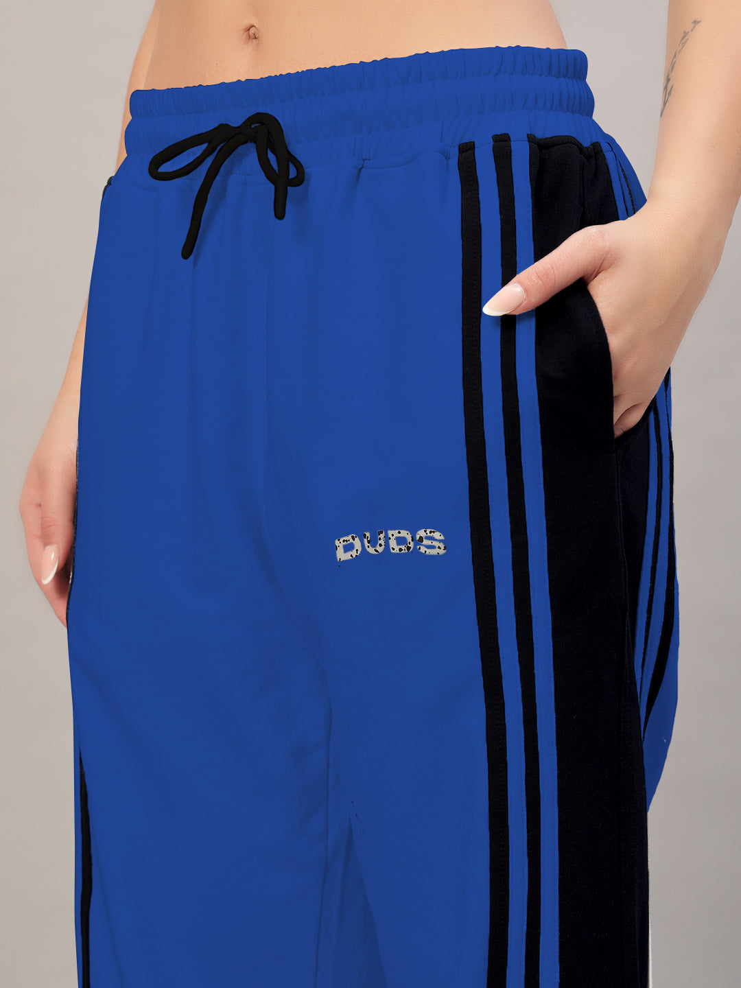 WOMEN'S FRENZY CURVE CONTRAST JOGGERS (BLUE BLACK)