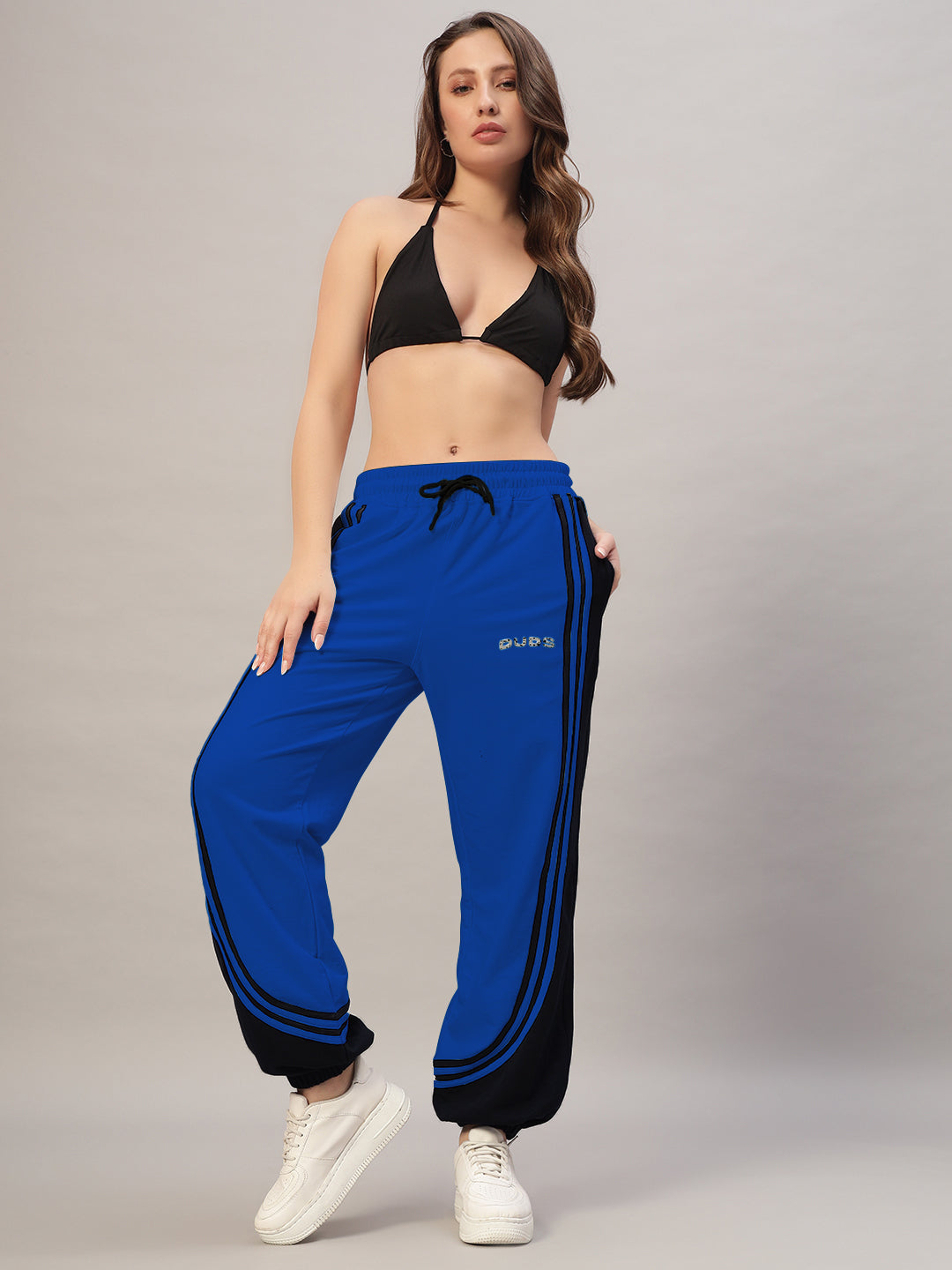 WOMEN'S FRENZY CURVE CONTRAST JOGGERS (BLUE BLACK)