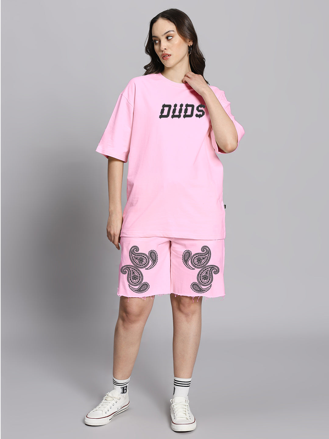 WOMEN'S MESSI PAISLEY PRINT CO-ORD SET (PINK)