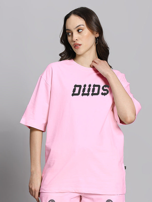 WOMEN'S MESSI PAISLEY PRINT OVER-SIZED T-SHIRT (PINK)