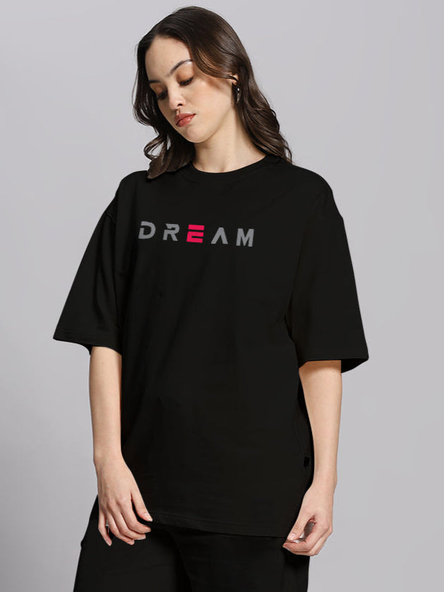 WOMEN'S FANCY DREAM OVER-SIZED T-SHIRT (BLACK)