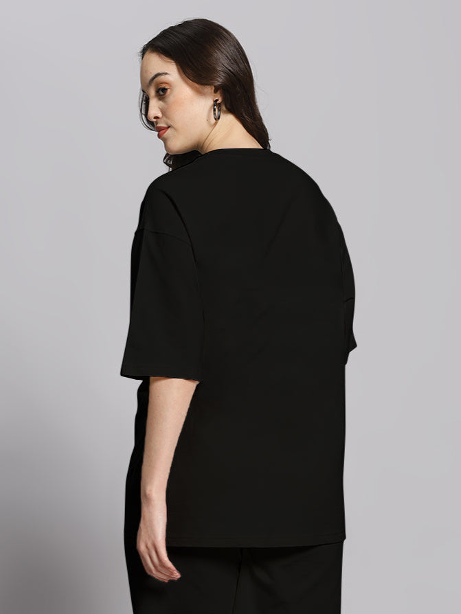 WOMEN'S FANCY DREAM OVER-SIZED T-SHIRT (BLACK)