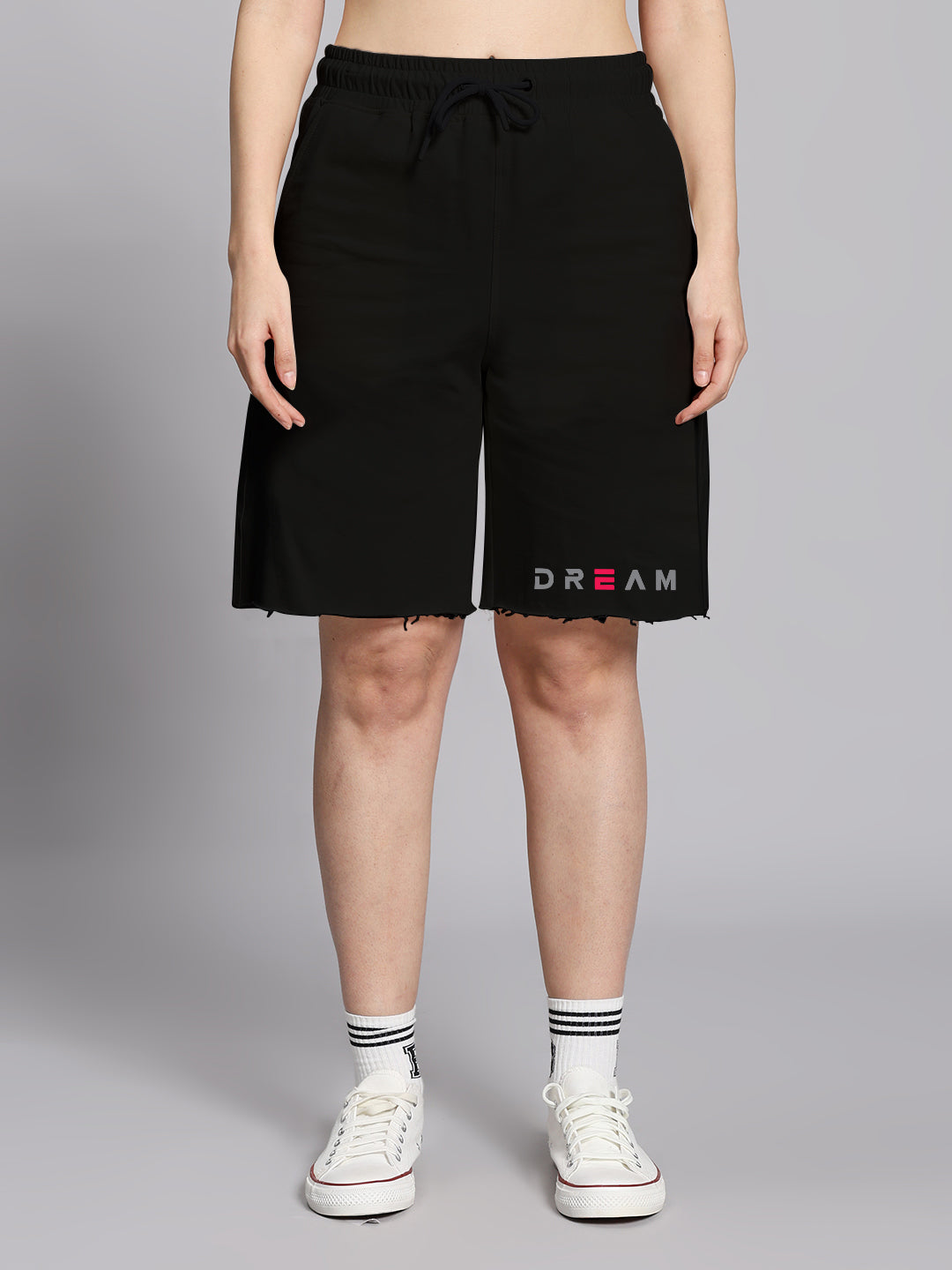 WOMEN'S FANCY DREAM REGULAR FIT SHORTS (BLACK)
