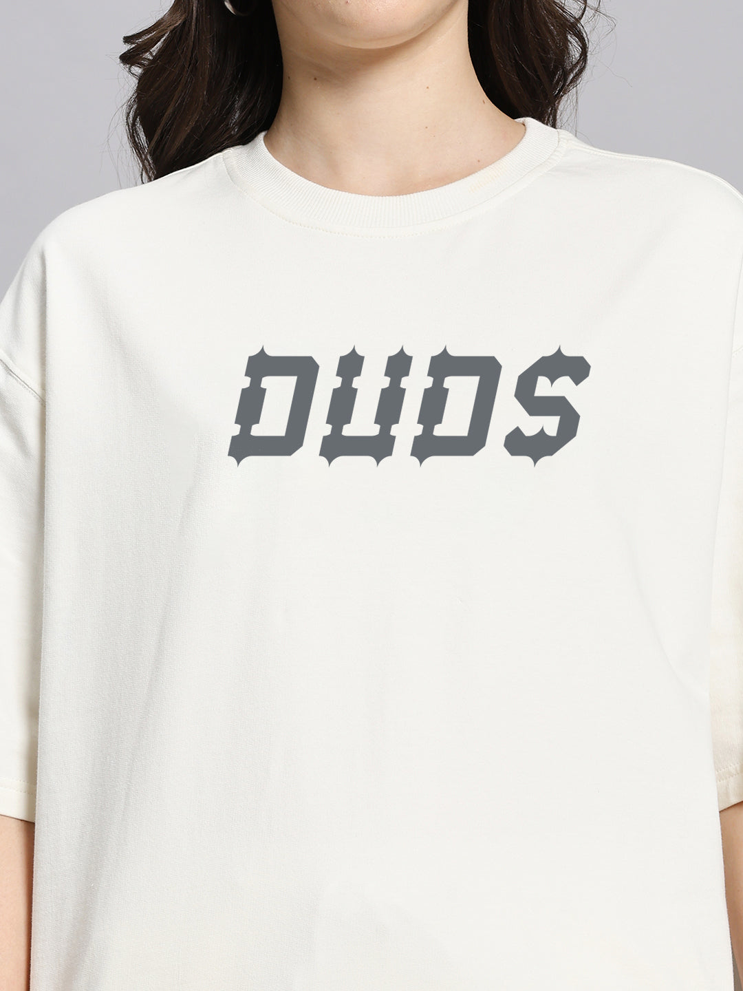 WOMEN'S MESSI PAISLEY PRINT OVER-SIZED T-SHIRT (OFF WHITE)