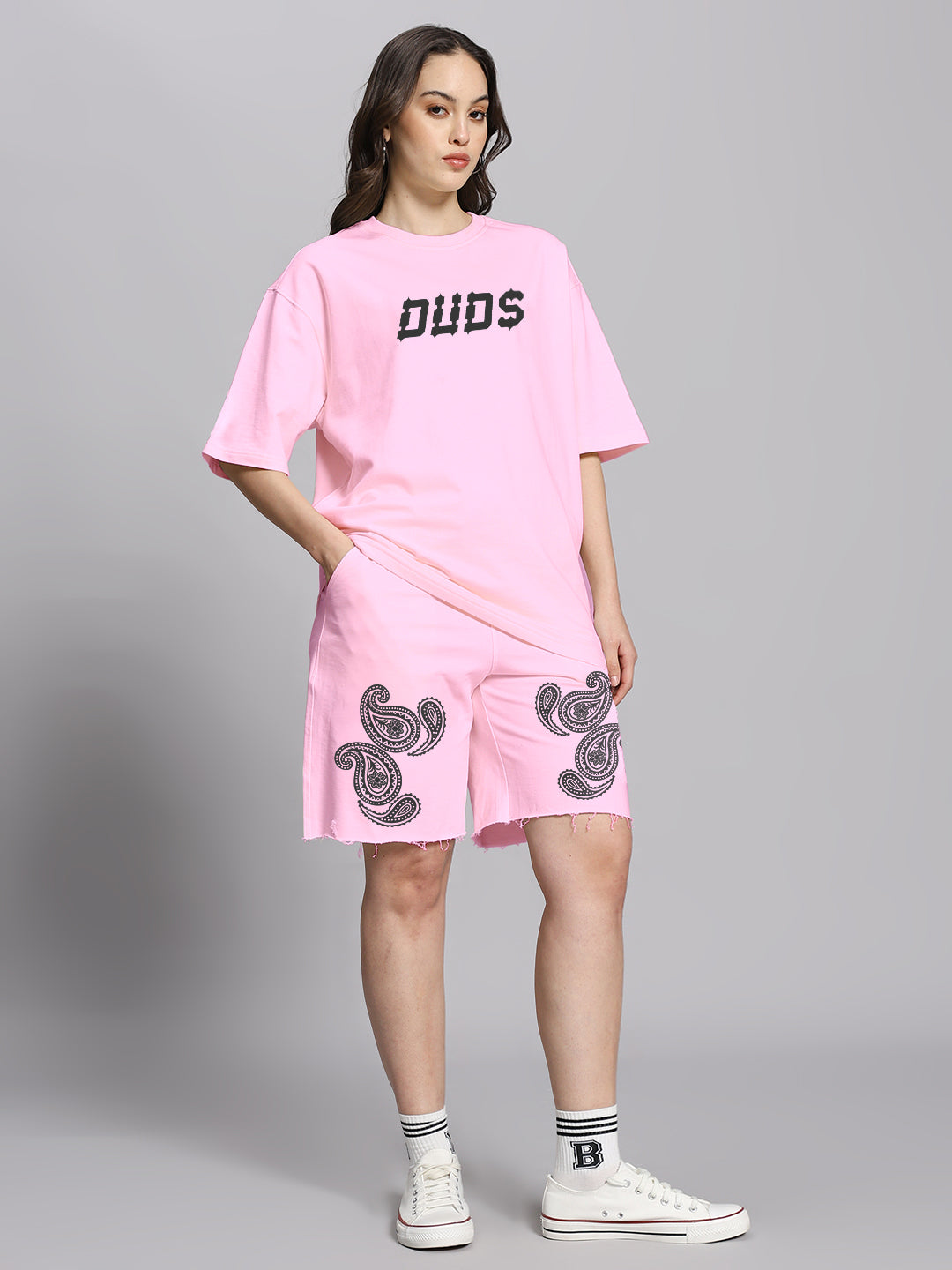 WOMEN'S MESSI PAISLEY PRINT CO-ORD SET (PINK)