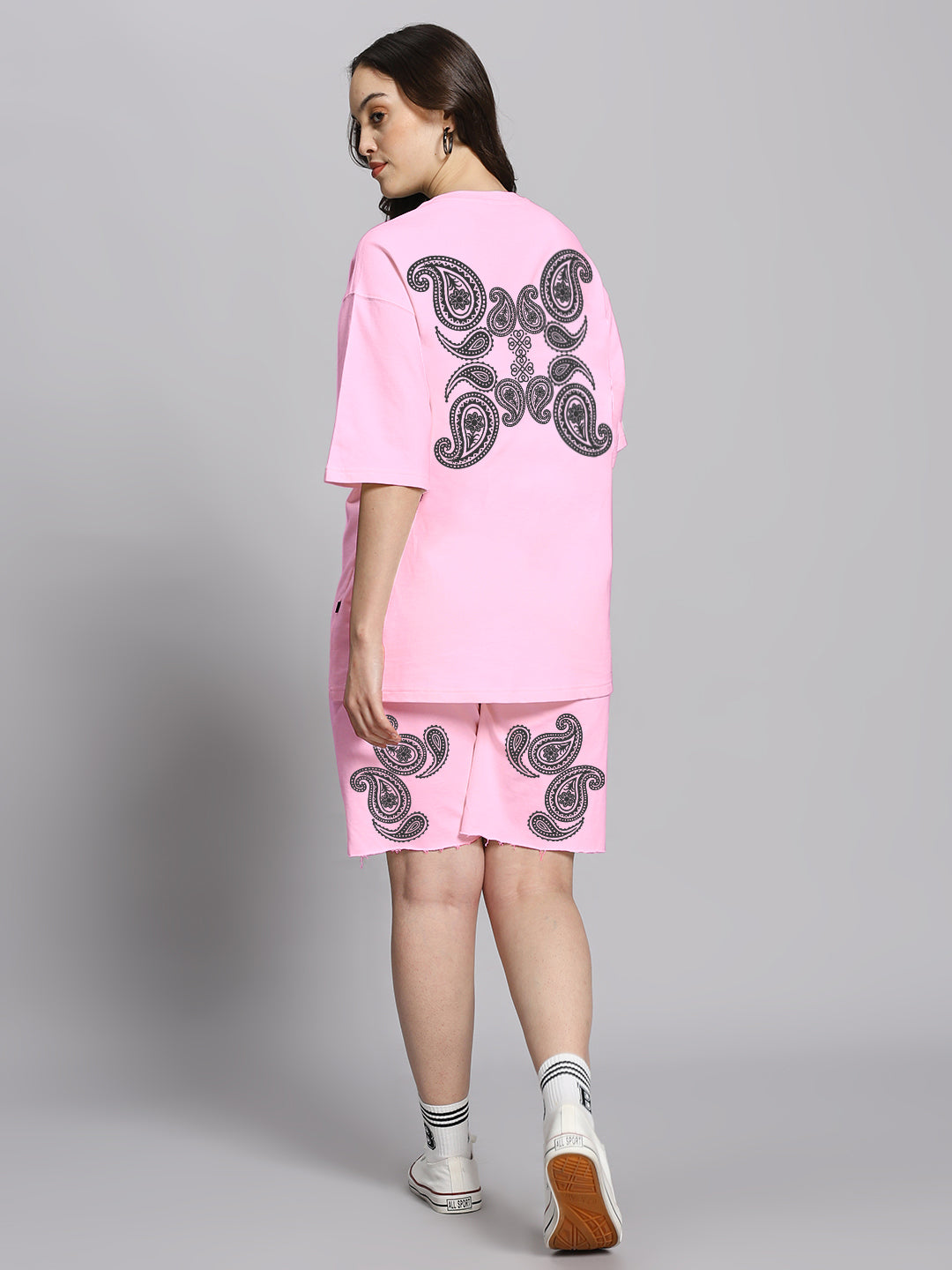WOMEN'S MESSI PAISLEY PRINT CO-ORD SET (PINK)