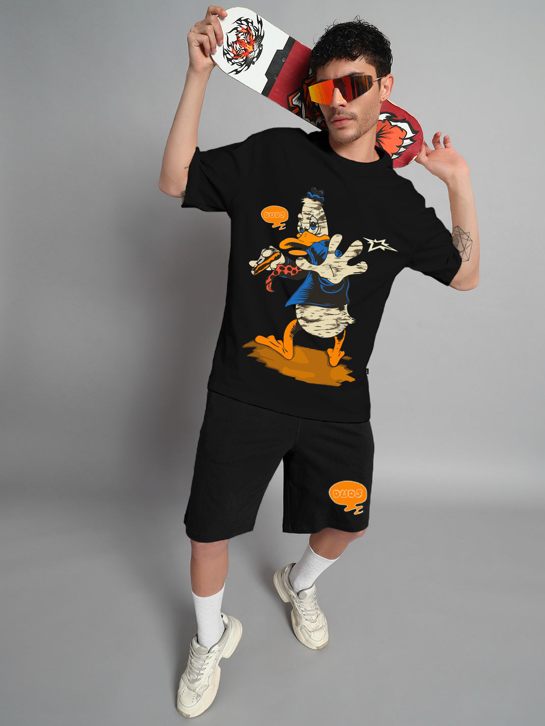 QUACK OFF SUMMER SHORTS (BLACK)