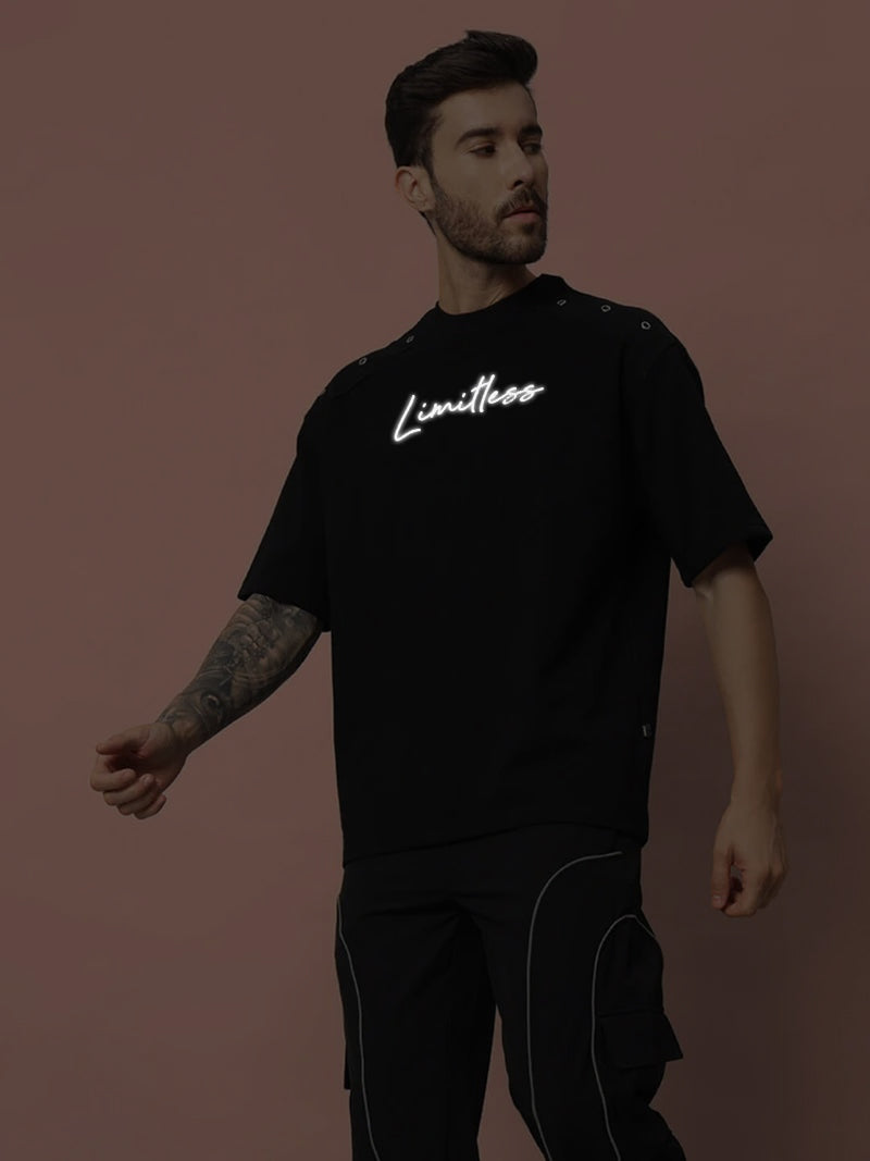 LIMITLESS REFLECTOR OVER-SIZED T-SHIRT BLACK