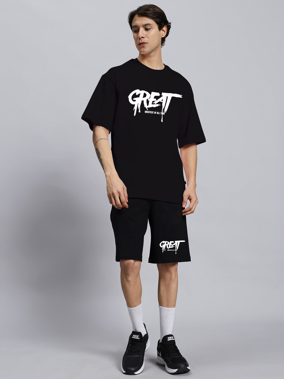 GREAT PRINTED SUMMER CO-ORD SET (BLACK)