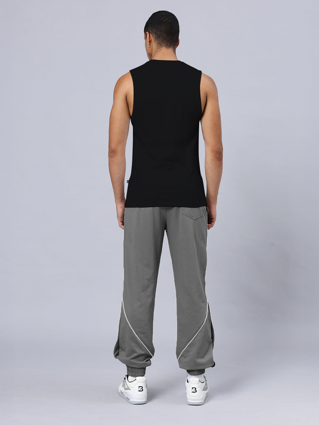 HUNT MODE PRINTED GYM RELAXED FIT CO-ORD SET (BLACK-GREY)