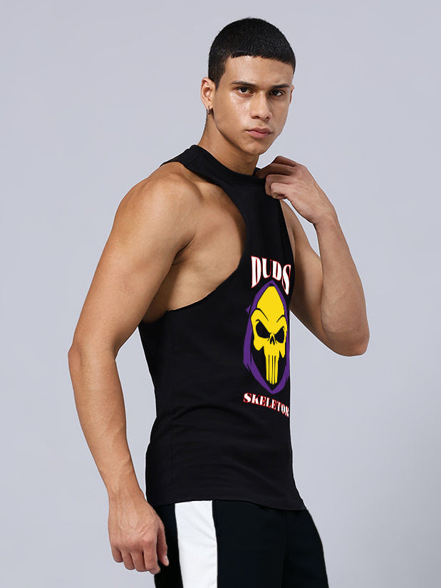 SKELETOR PRINTED GYM T-SHIRT (BLACK)