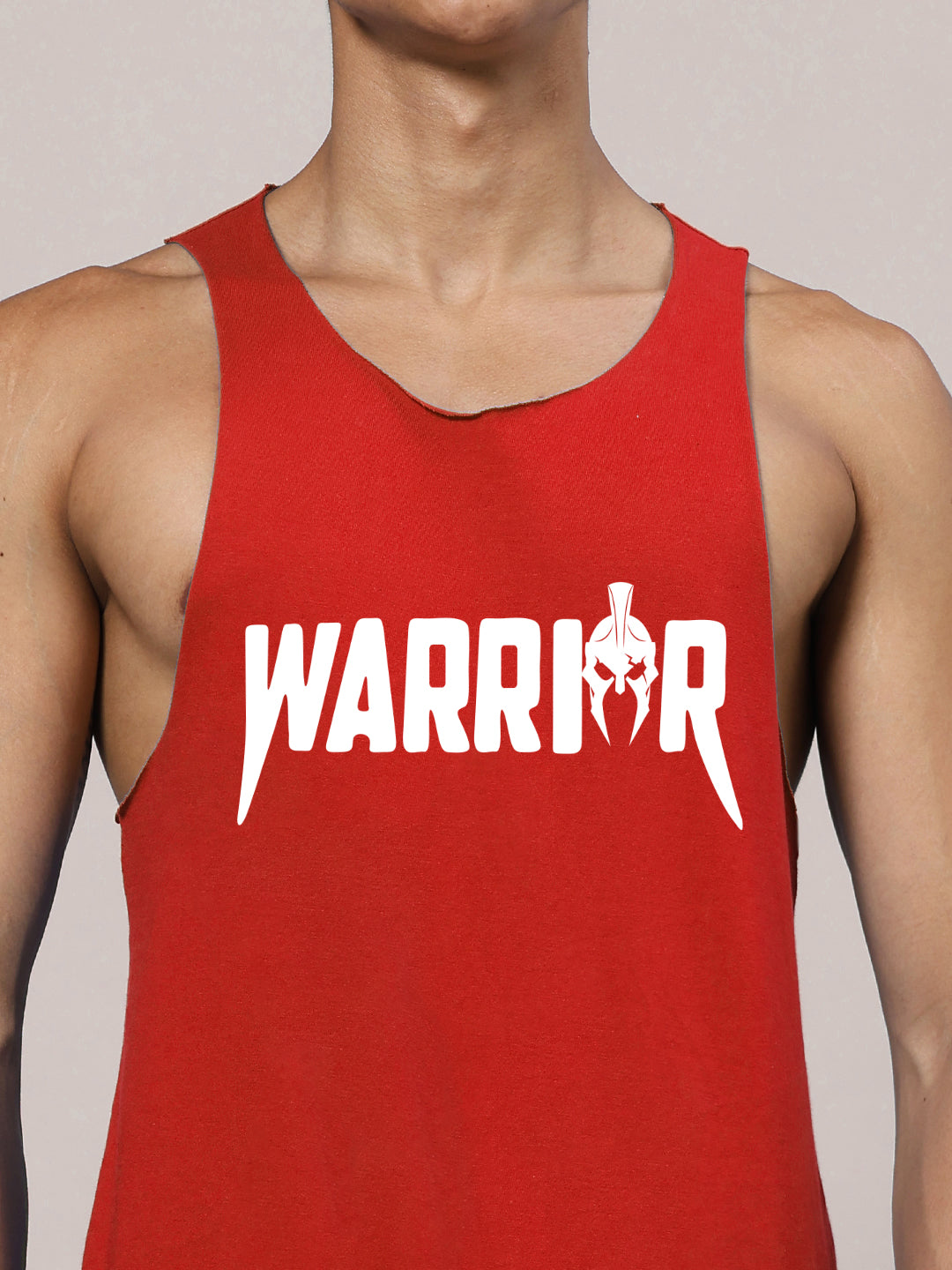 WARRIOR PRINTED GYM T-SHIRT (RED)
