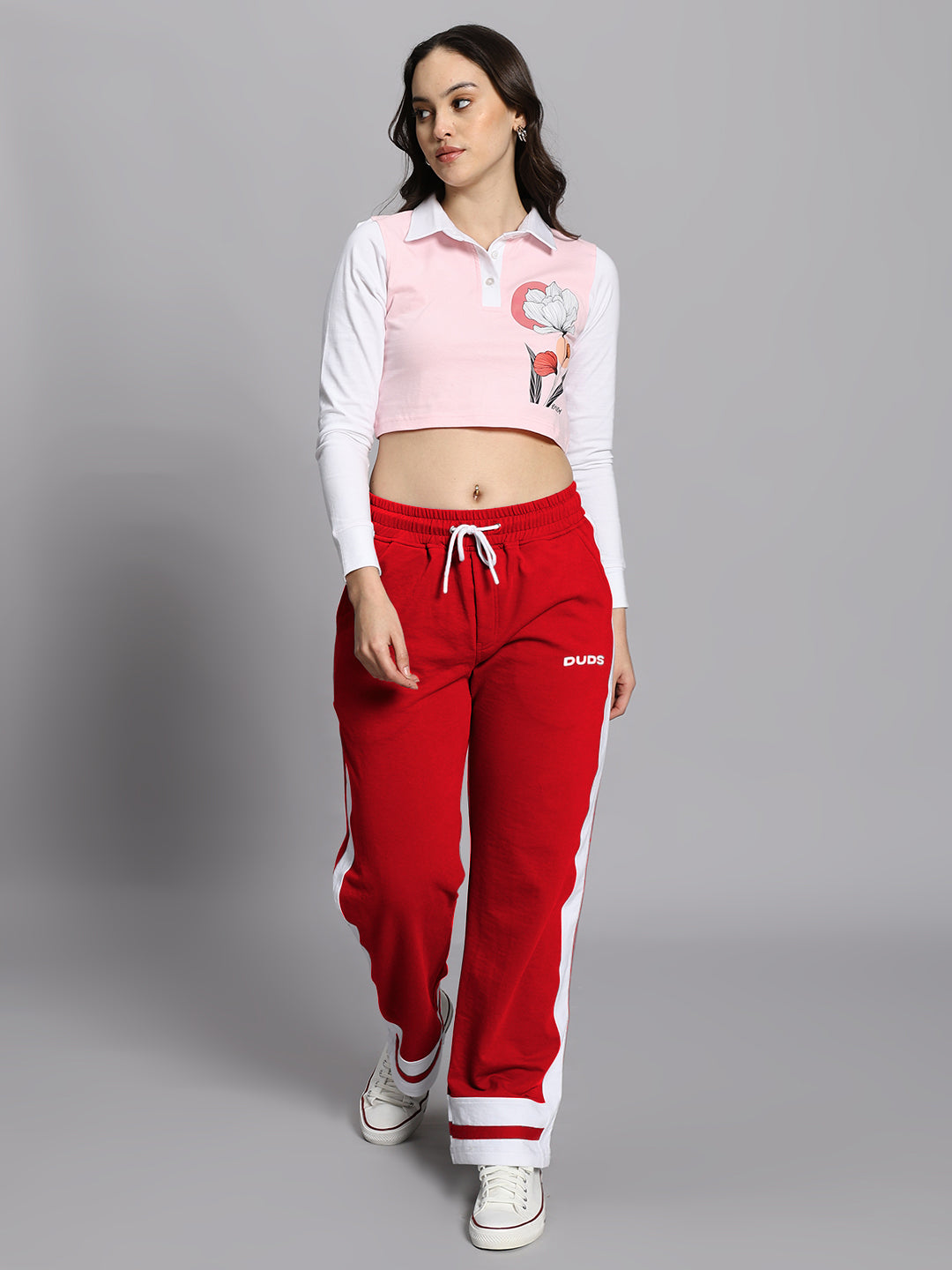 WOMEN'S RONNY SIDE STRIPE JOGGER (RED)