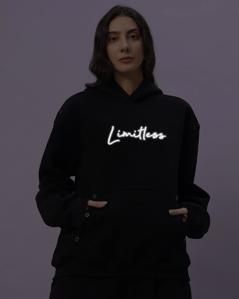WOMEN'S LIMITLESS FLEECE REFLECTOR HOODIE BLACK