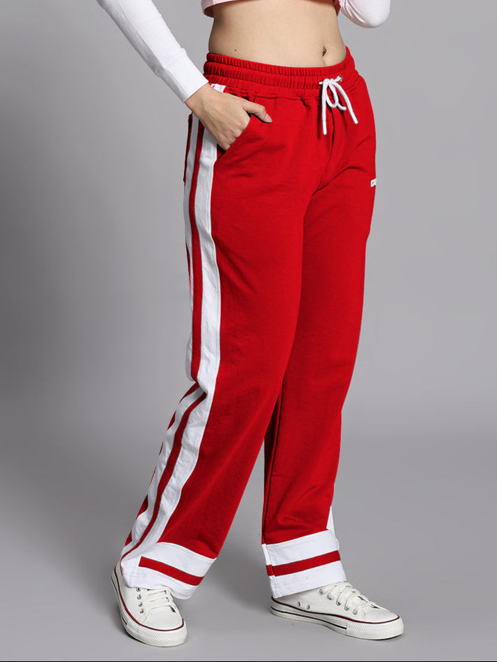 WOMEN'S RONNY SIDE STRIPE JOGGER (RED)
