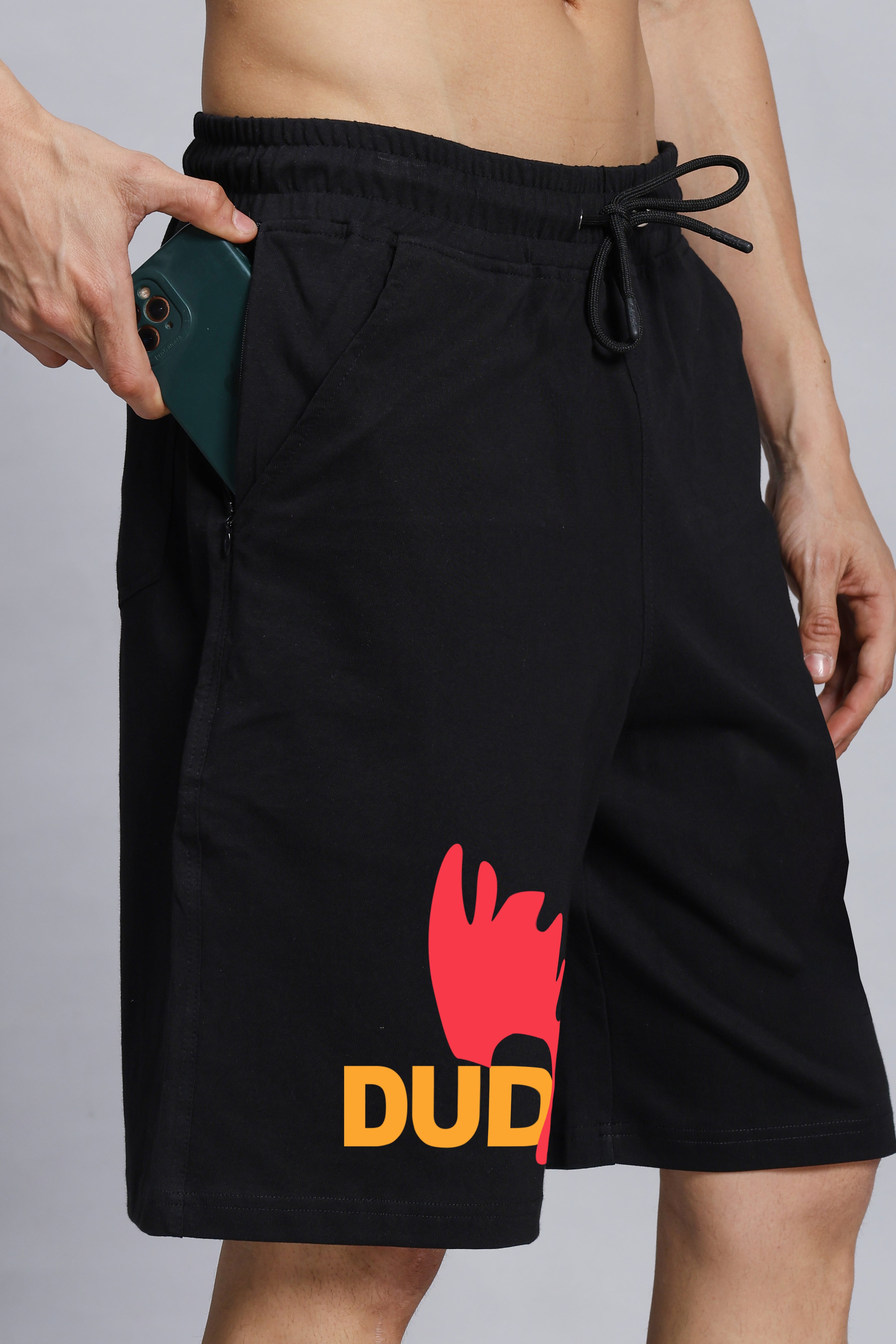 FUNNY CHICKEN SUMMER SHORTS (BLACK)