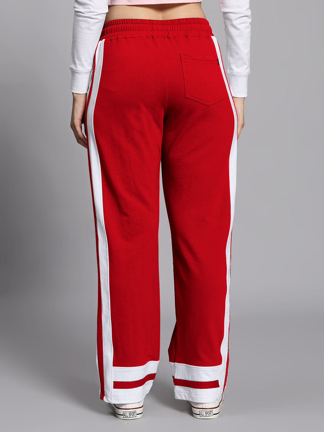 WOMEN'S RONNY SIDE STRIPE JOGGER (RED)