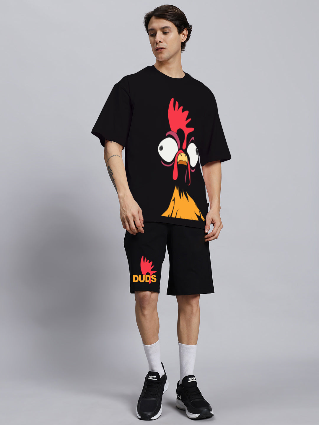 FUNNY CHICKEN SUMMER CO-ORD SET (BLACK)