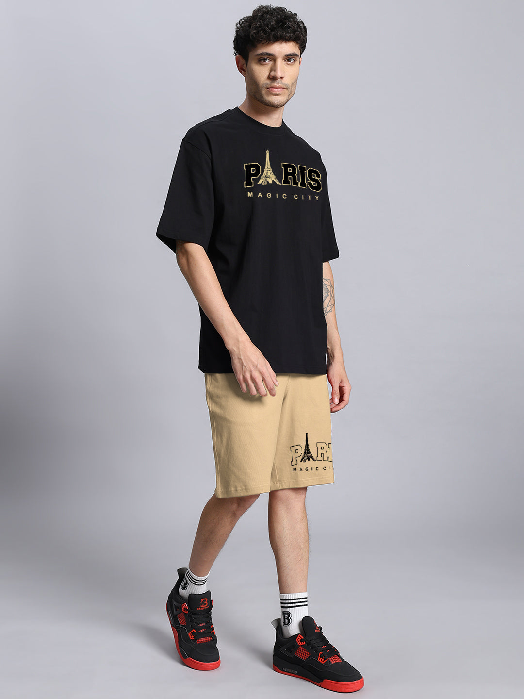 MAGIC CITY SUMMER CO-ORD SET (BLACK BEIGE)