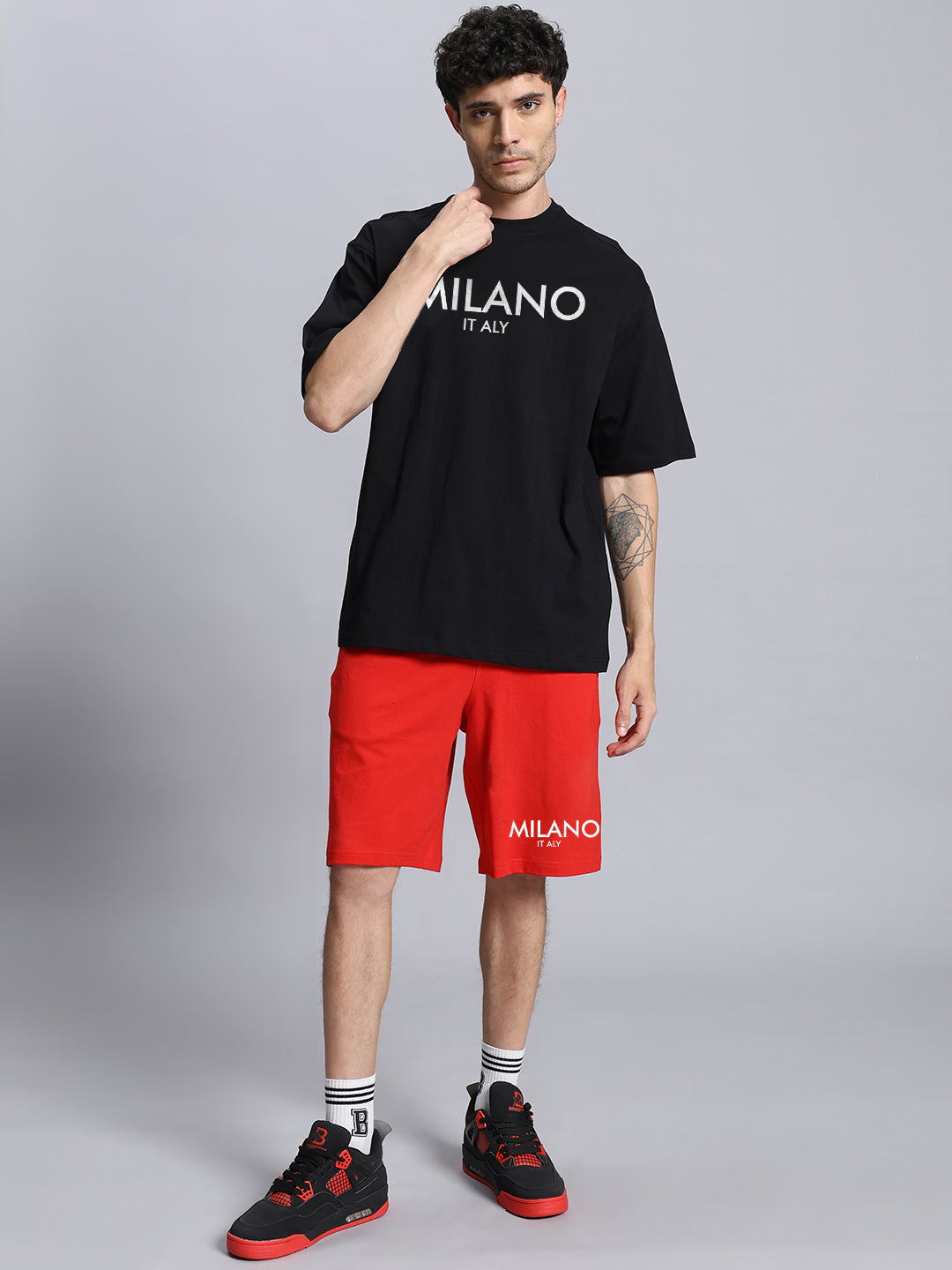 MILANO SUMMER CO-ORD SET (BLACK RED)