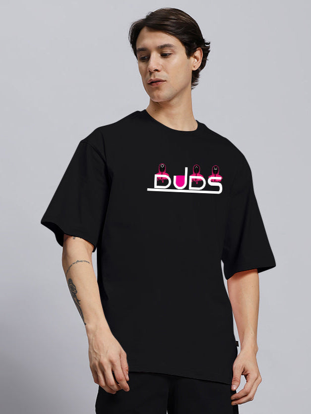 SQUID GAME PRINTED OVERSIZED T-SHIRT (BLACK)