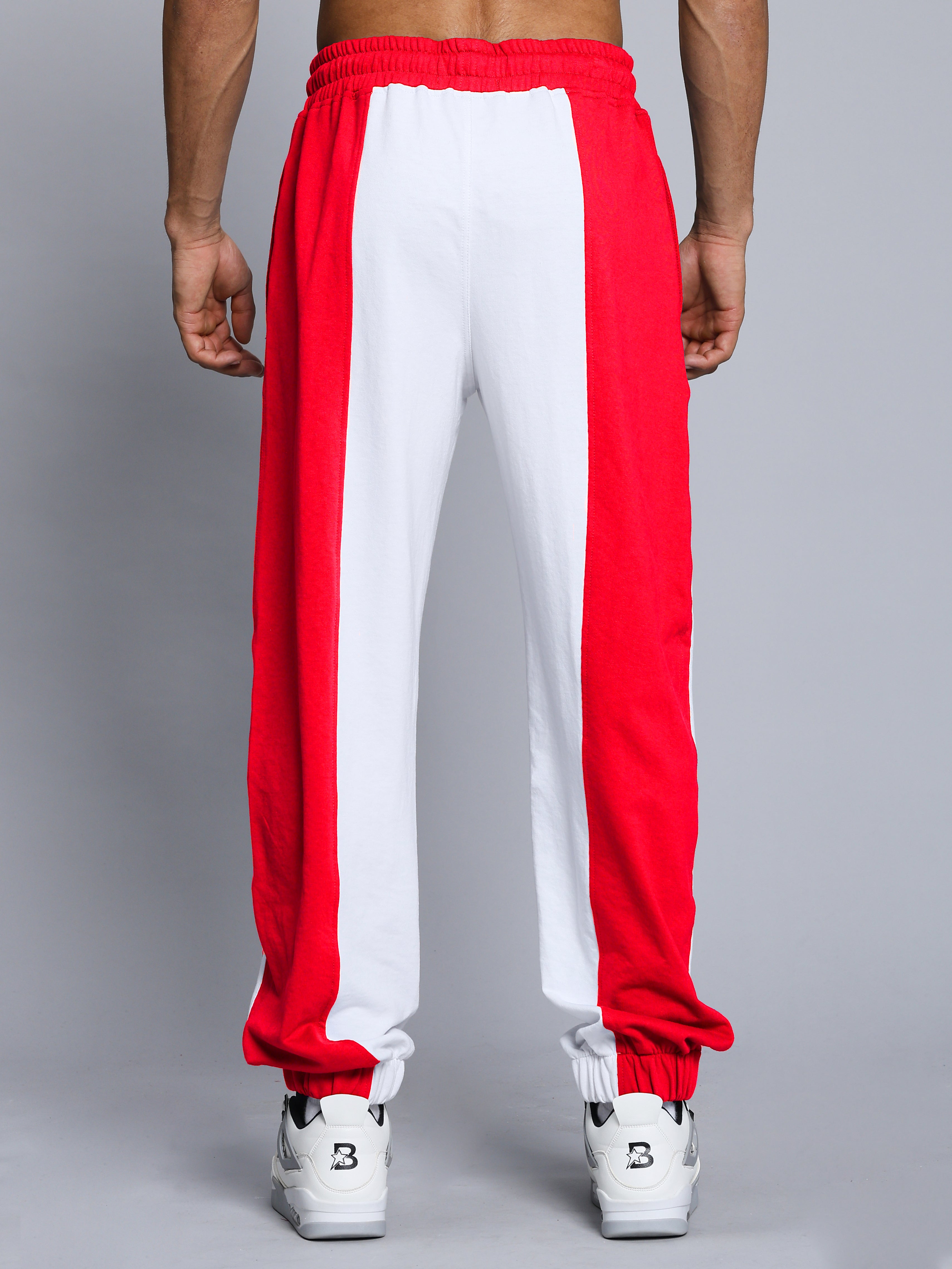 BALMY RELAXED FIT JOGGER (WHITE RED)