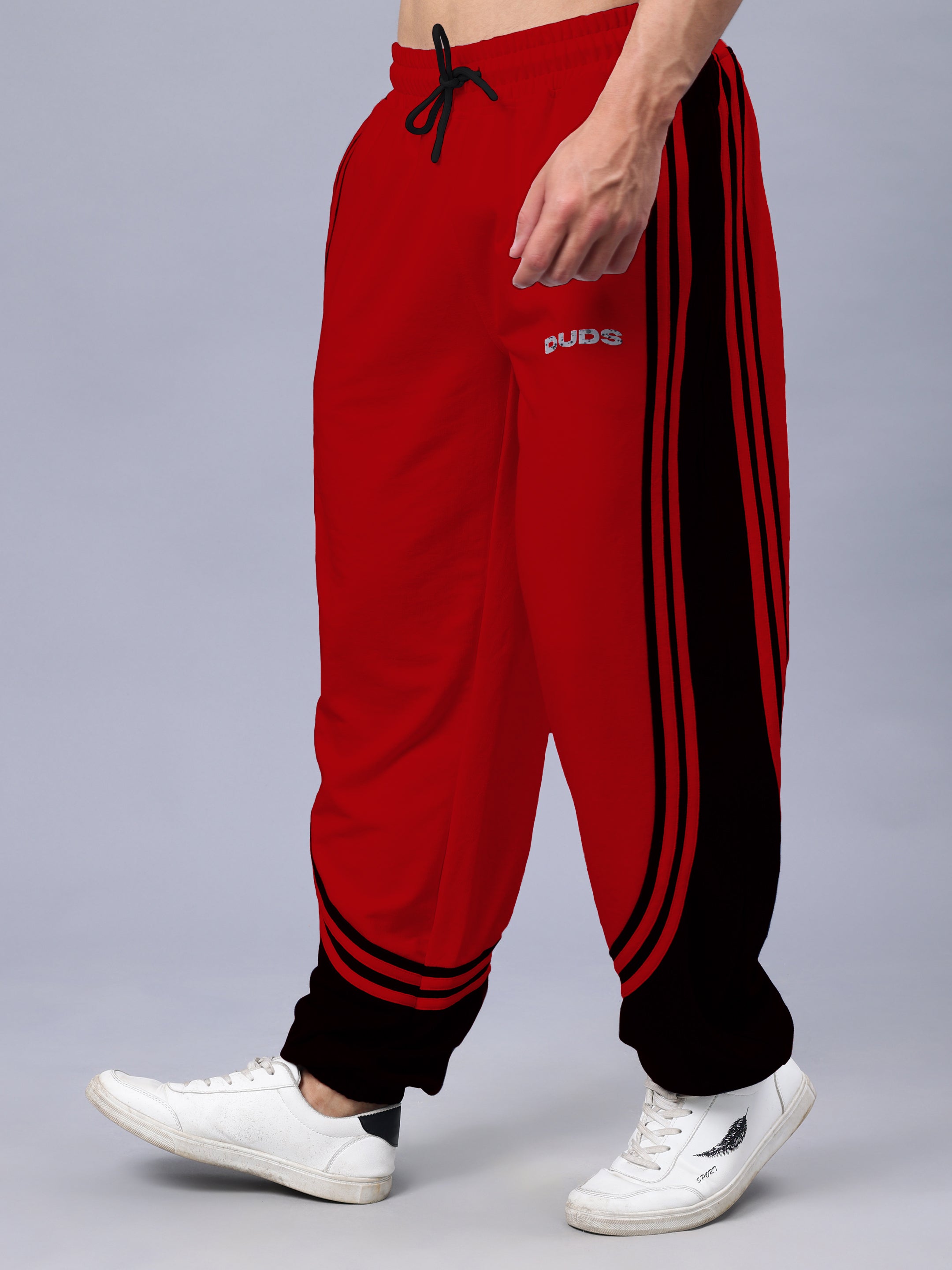 FRENZY CURVE CONTRAST JOGGERS (RED BLACK)