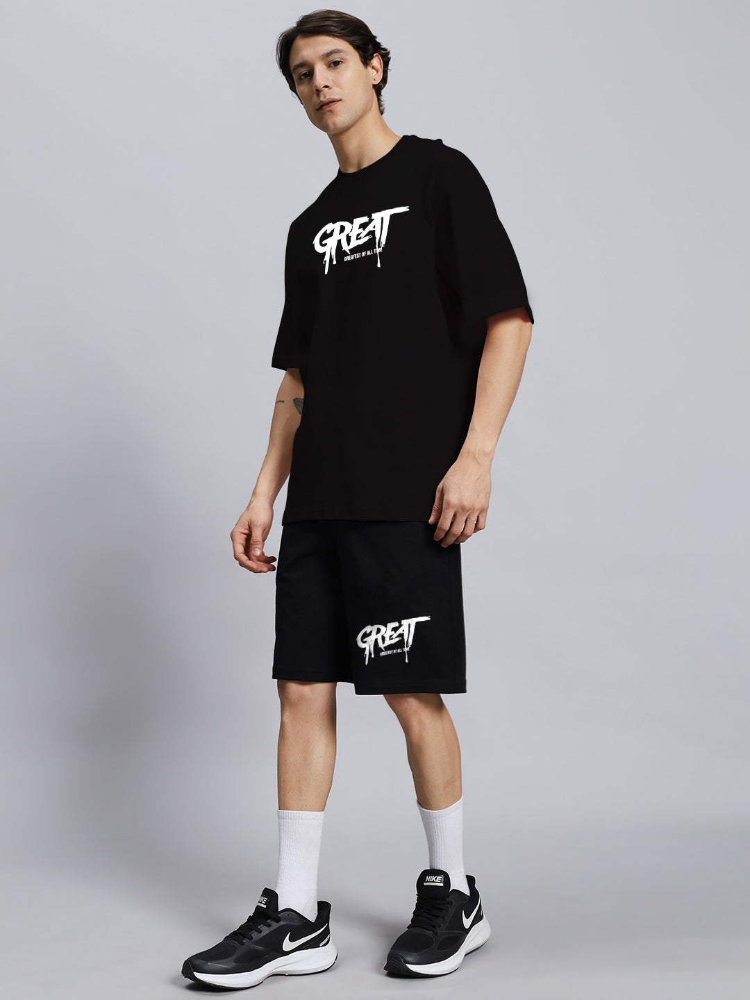 GREAT PRINTED SUMMER CO-ORD SET (BLACK)