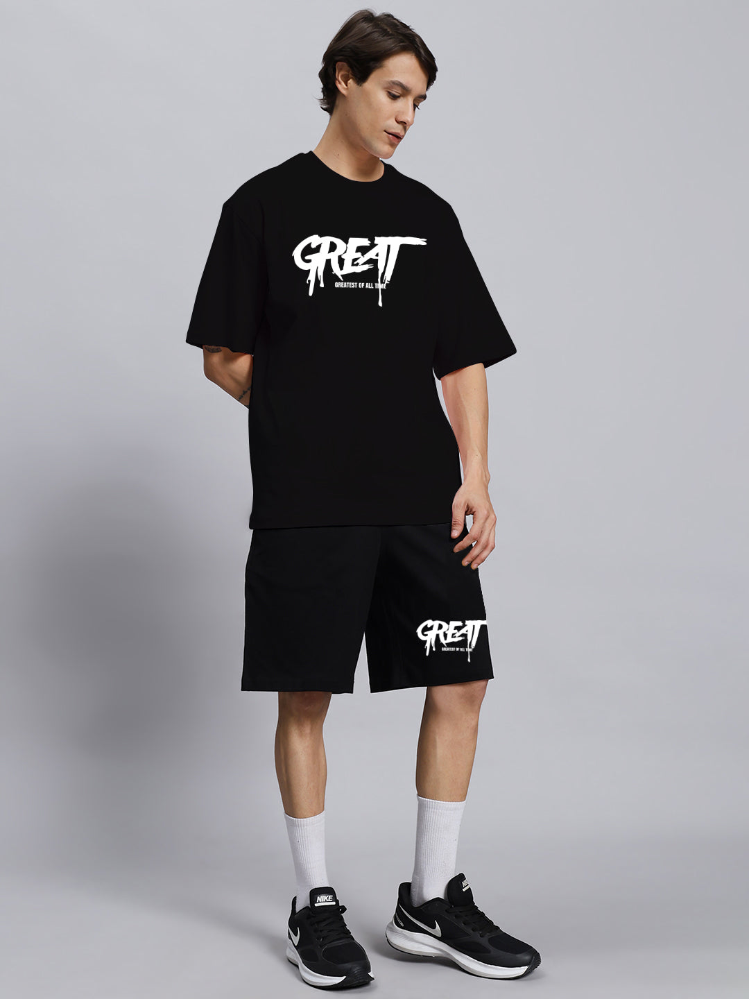 GREAT PRINTED SUMMER CO-ORD SET (BLACK)