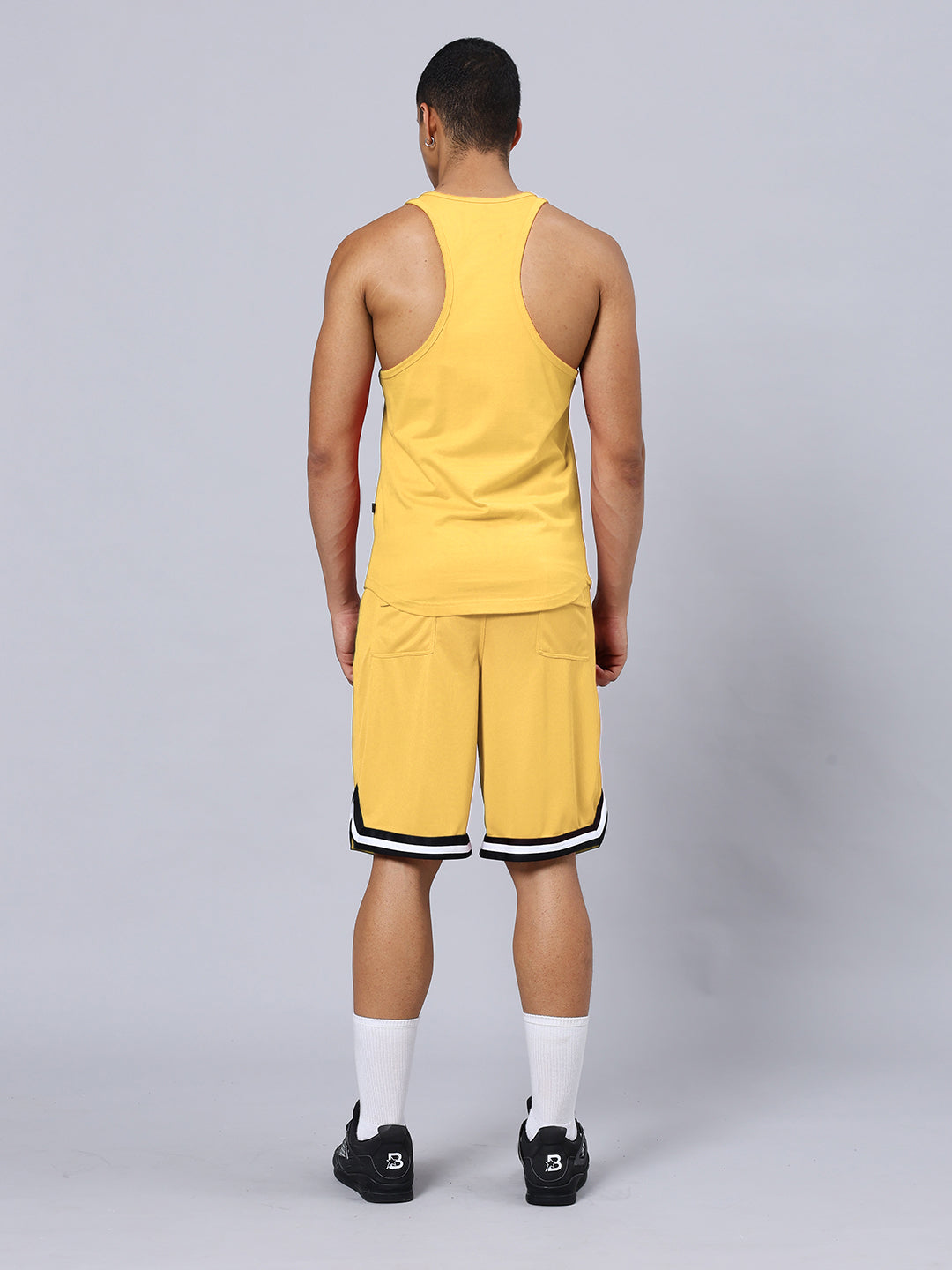 KETTLEBELL SKULL PRINTED GYM CO-ORD SET (YELLOW)
