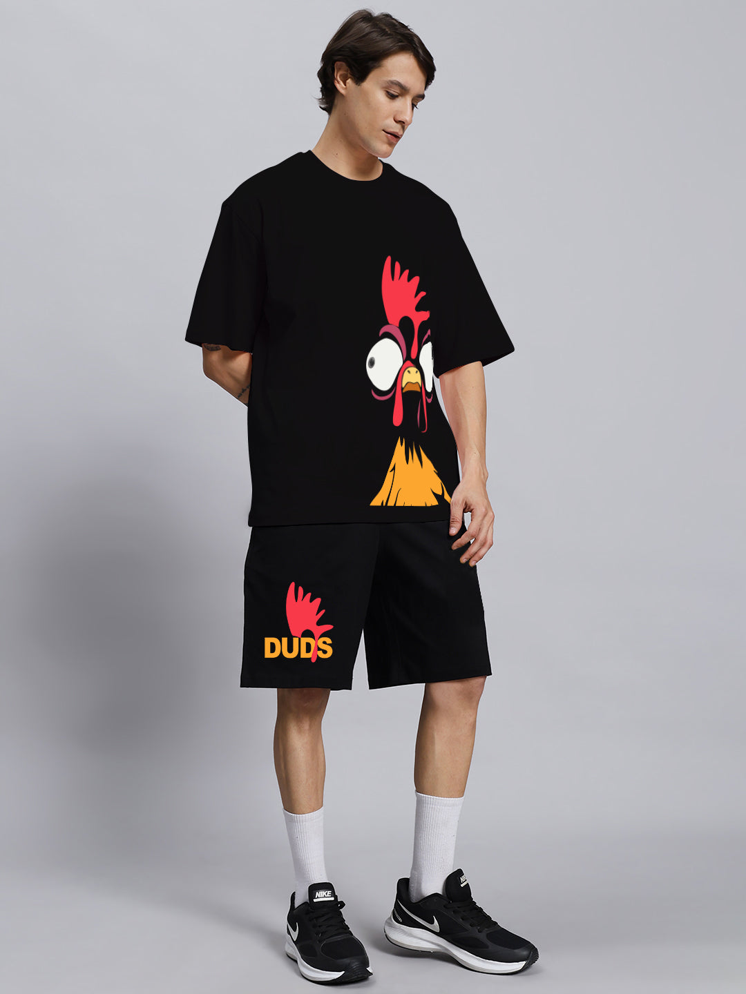 FUNNY CHICKEN SUMMER CO-ORD SET (BLACK)