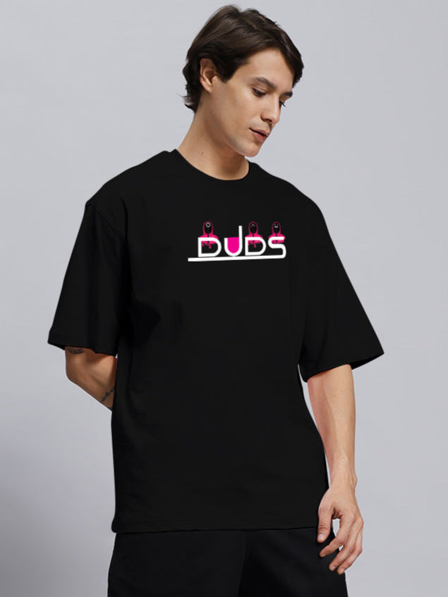 SQUID GAME PRINTED OVERSIZED T-SHIRT (BLACK)