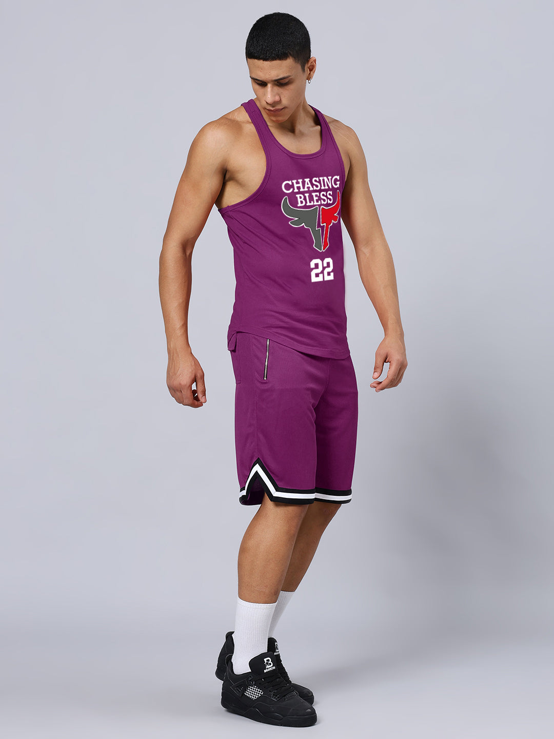 CHRONIC REGULAR FIT SHORTS (PURPLE)
