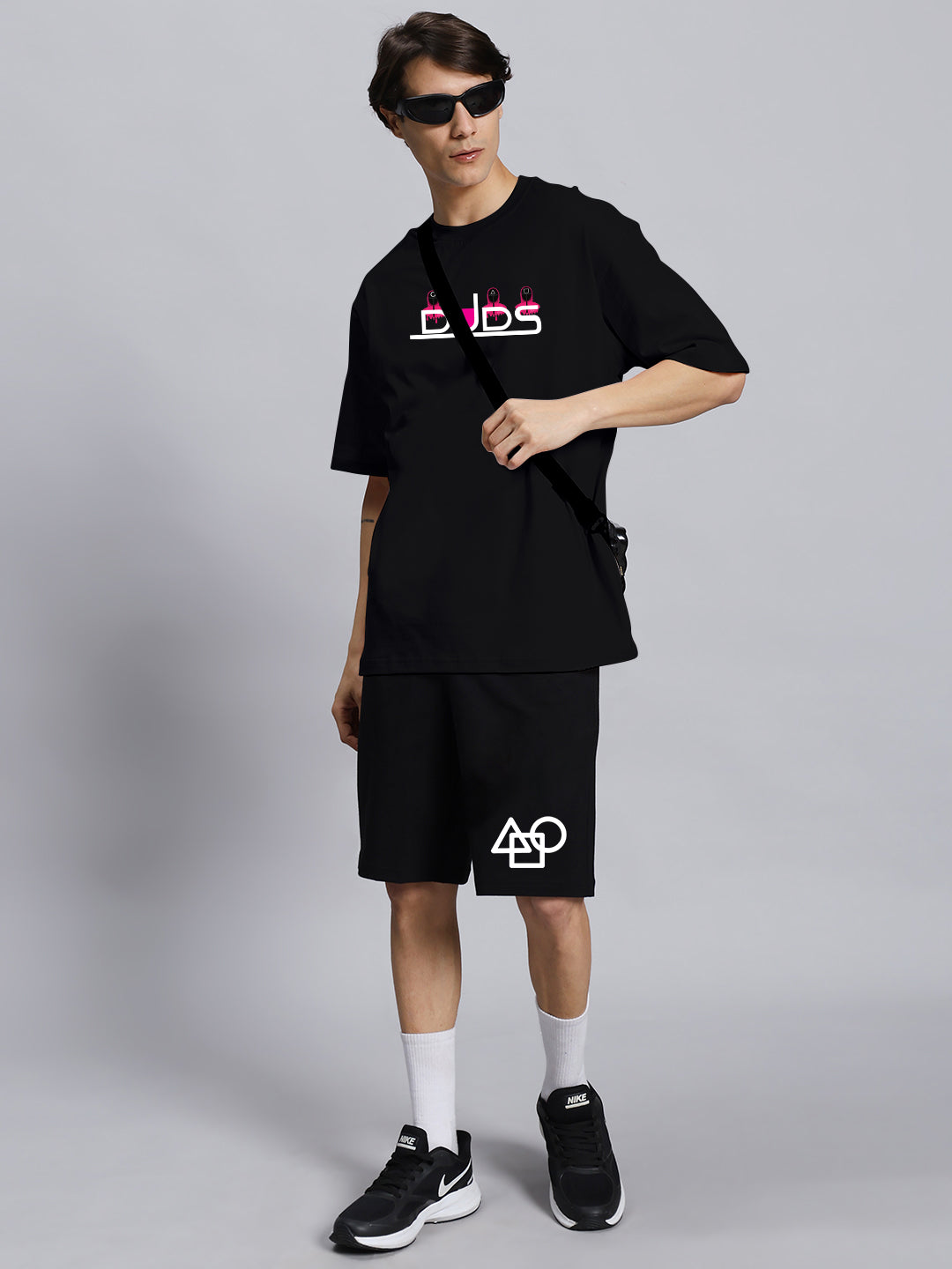 SQUID GAME PRINTED OVERSIZED T-SHIRT (BLACK)