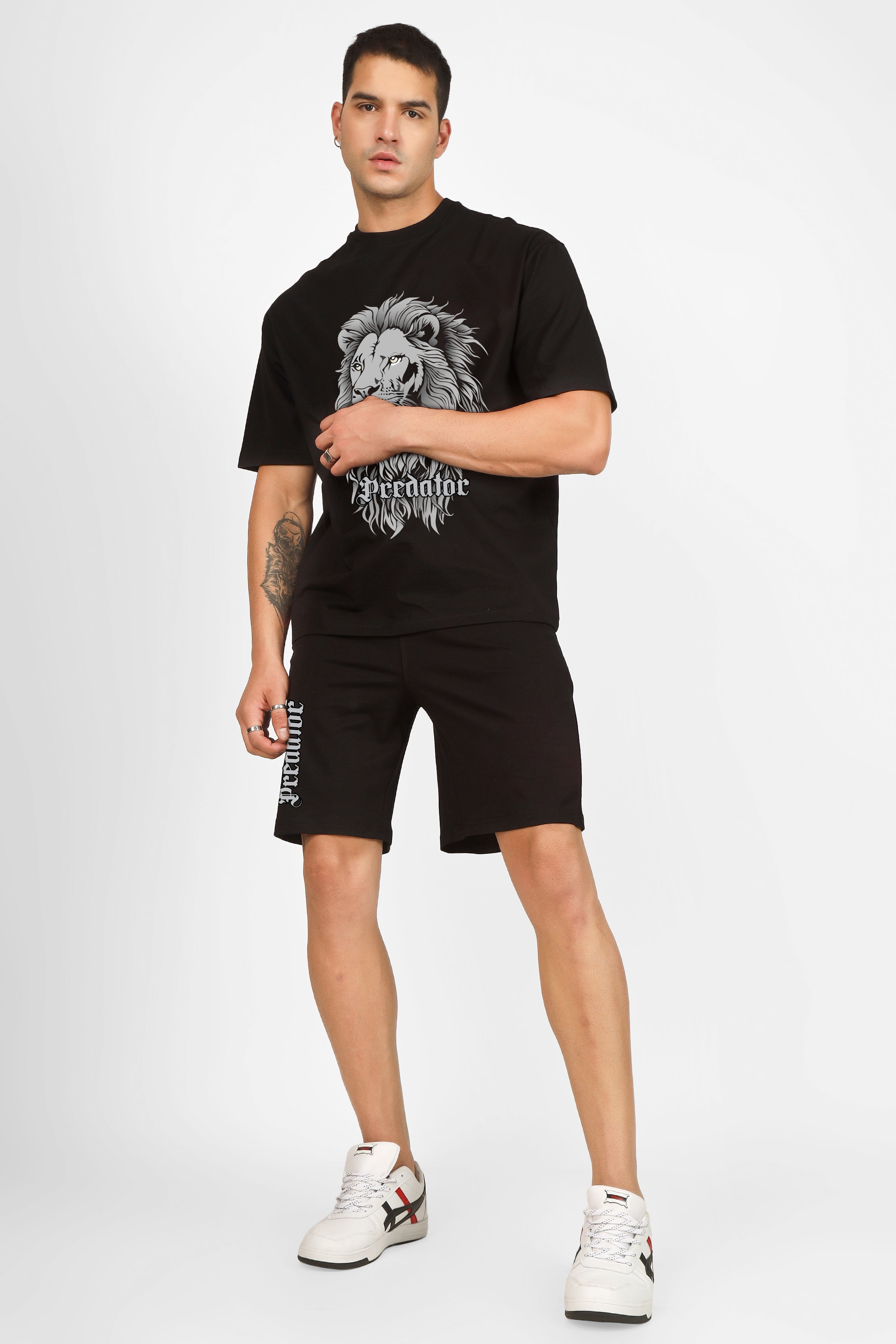 PREDATOR LEGND PRINTED SUMMER CO-ORD SET (BLACK)