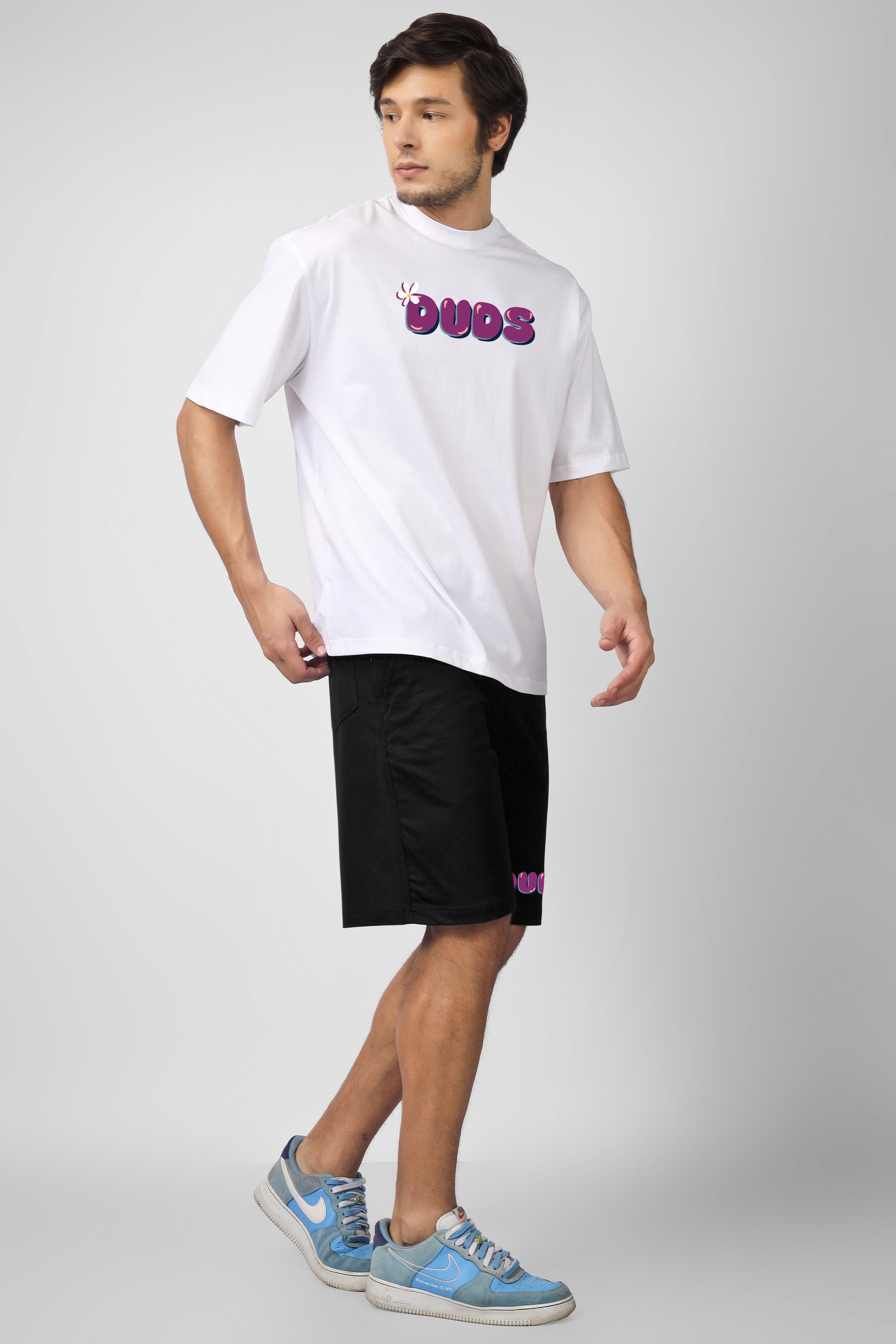 NO POS WOW SUMMER CO-ORD SET (WHITE BLACK)